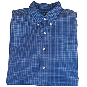 Ralph Lauren Purple Plaid Long Sleeve Button Down Shirt Size XL Classic Fit